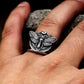Moon Skull Moth Death's Head Ring Mens - Silver - Unisex - That Rock Aesthetic