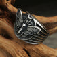 Moon Skull Moth Death's Head Ring Mens - Silver - Unisex - That Rock Aesthetic