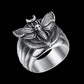 Moon Skull Moth Death's Head Ring Mens - Silver - Unisex - That Rock Aesthetic