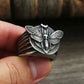 Moon Skull Moth Death's Head Ring Mens - Silver - Unisex - That Rock Aesthetic