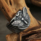 Moon Skull Moth Death's Head Ring Mens - Silver - Unisex - That Rock Aesthetic