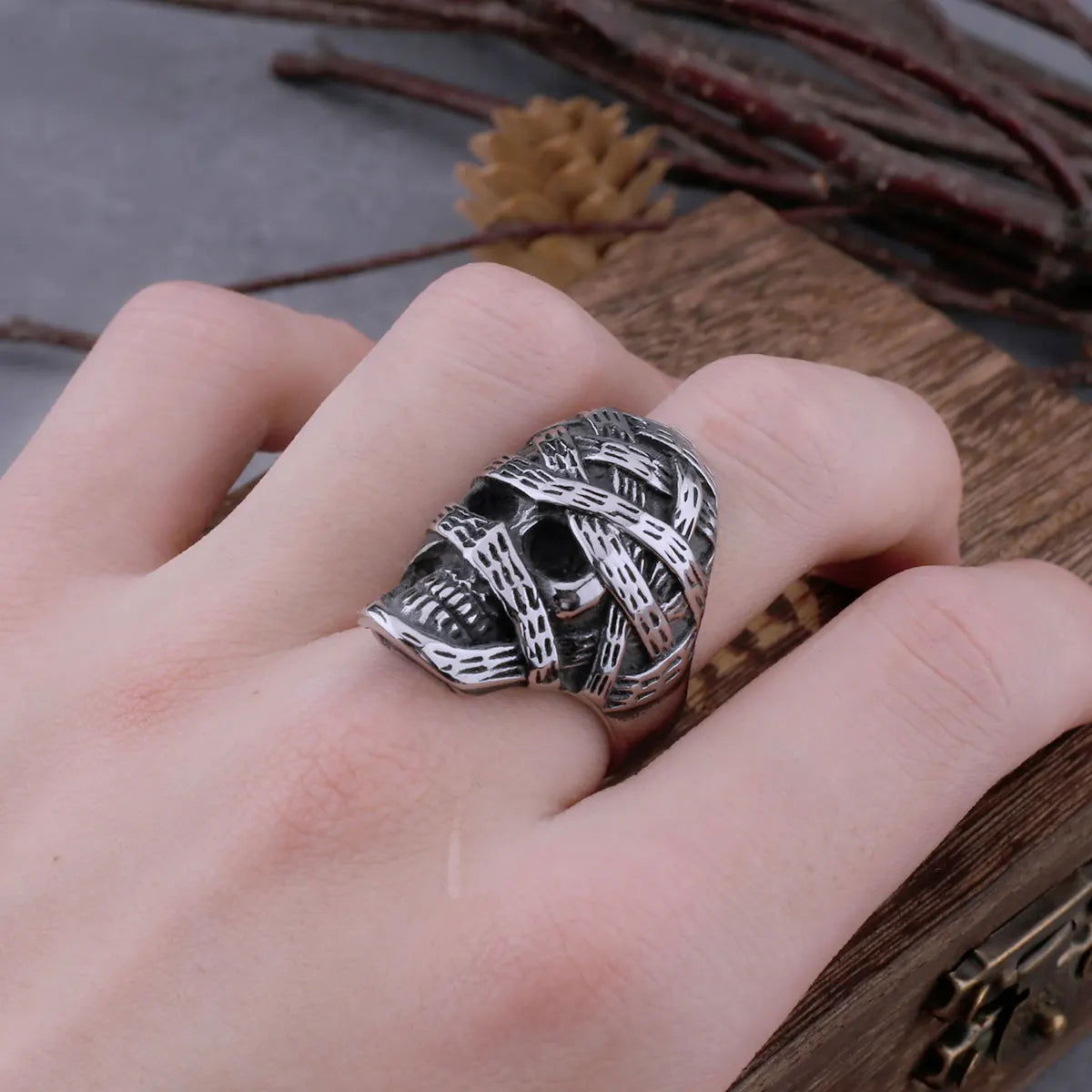 Eddie Powerslave Iron Maiden Ring Mens - Stainless Steel Silver - Unisex - That Rock Aesthetic