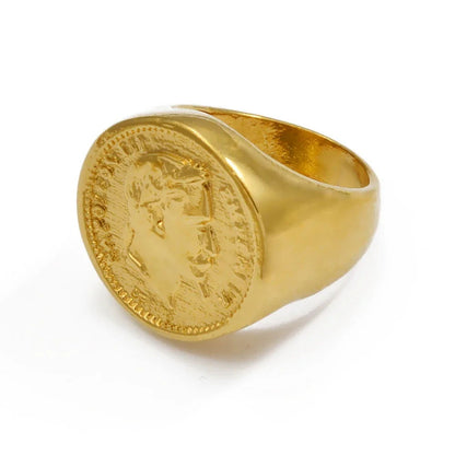 Emperor Napoleon III 1856 Gold Coin Ring Mens Signet - Gold - Unisex - That Rock Aesthetic