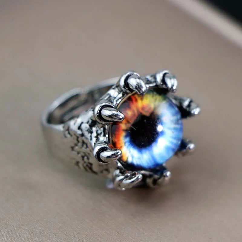 Eyeball / Eye of Sauron Lord of the Rings Gothic Ring Collection - Silver - Unisex - That Rock Aesthetic