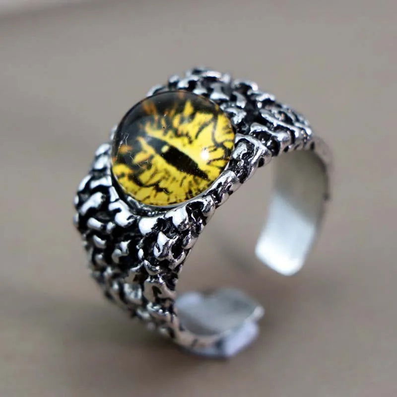Eyeball / Eye of Sauron Lord of the Rings Gothic Ring Collection - Silver - Unisex - That Rock Aesthetic