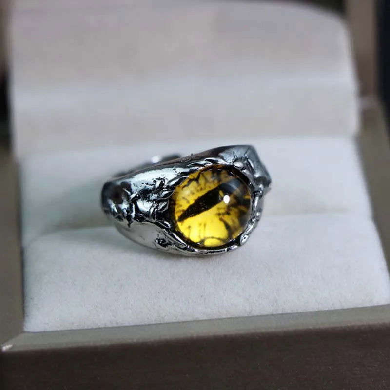 Eyeball / Eye of Sauron Lord of the Rings Gothic Ring Collection - Silver - Unisex - That Rock Aesthetic