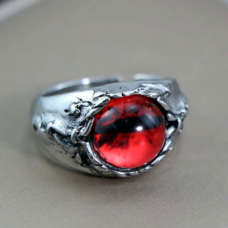 Eyeball / Eye of Sauron Lord of the Rings Gothic Ring Collection - Silver - Unisex - That Rock Aesthetic