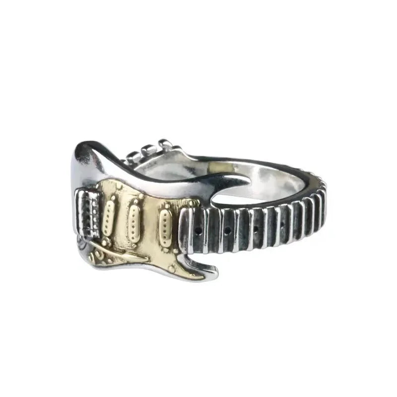 Fender Stratocaster Electric Guitar Ring - Silver & Gold - Unisex - Adjustable - That Rock Aesthetic