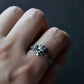 Flowers Roses Skull Ring Gothic Boho - Stainless Steel Silver - Unisex - That Rock Aesthetic