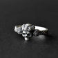 Flowers Roses Skull Ring Gothic Boho - Stainless Steel Silver - Unisex - That Rock Aesthetic