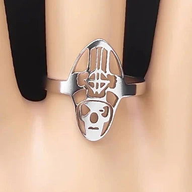 Ghost B.C. Logo Metal Rock Band Mens Music Ring - Stainless Steel Silver - Unisex - Adjustable - That Rock Aesthetic