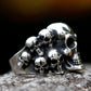 Gothic Band of Skulls Ring Mens - Stainless Steel Silver - Unisex - That Rock Aesthetic