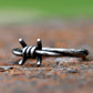 Gothic Barbed Wire Ring Mens - Stainless Steel Silver - Unisex - That Rock Aesthetic