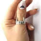 Gothic Dracula Vampire Fangs Ring Mens - Silver - Unisex - Adjustable - That Rock Aesthetic