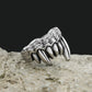 Gothic Dracula Vampire Fangs Ring Mens - Stainless Steel Silver - Unisex - That Rock Aesthetic