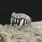 Gothic Dracula Vampire Fangs Ring Mens - Stainless Steel Silver - Unisex - That Rock Aesthetic