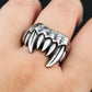 Gothic Dracula Vampire Fangs Ring Mens - Stainless Steel Silver - Unisex - That Rock Aesthetic