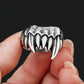 Gothic Dracula Vampire Fangs Ring Mens - Stainless Steel Silver - Unisex - That Rock Aesthetic