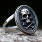 Gothic Mens Skull & Crossbones Signet Ring - Stainless Steel Silver - Unisex - That Rock Aesthetic