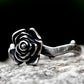 Gothic Rose Ring Flower Boho - Titanium Steel Silver - Unisex - That Rock Aesthetic
