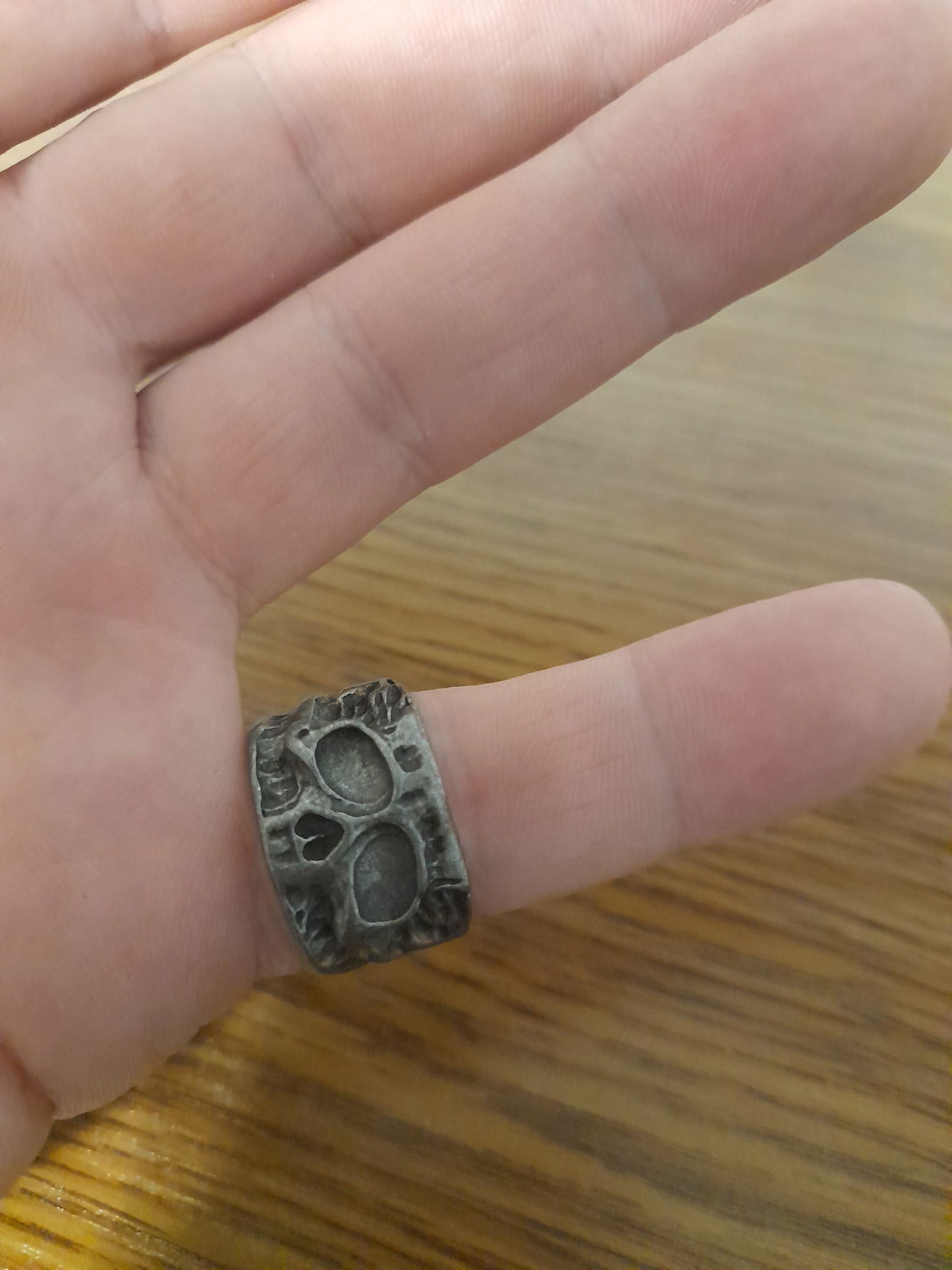 Half Skull Mens Gothic Ring - Silver - Unisex - That Rock Aesthetic