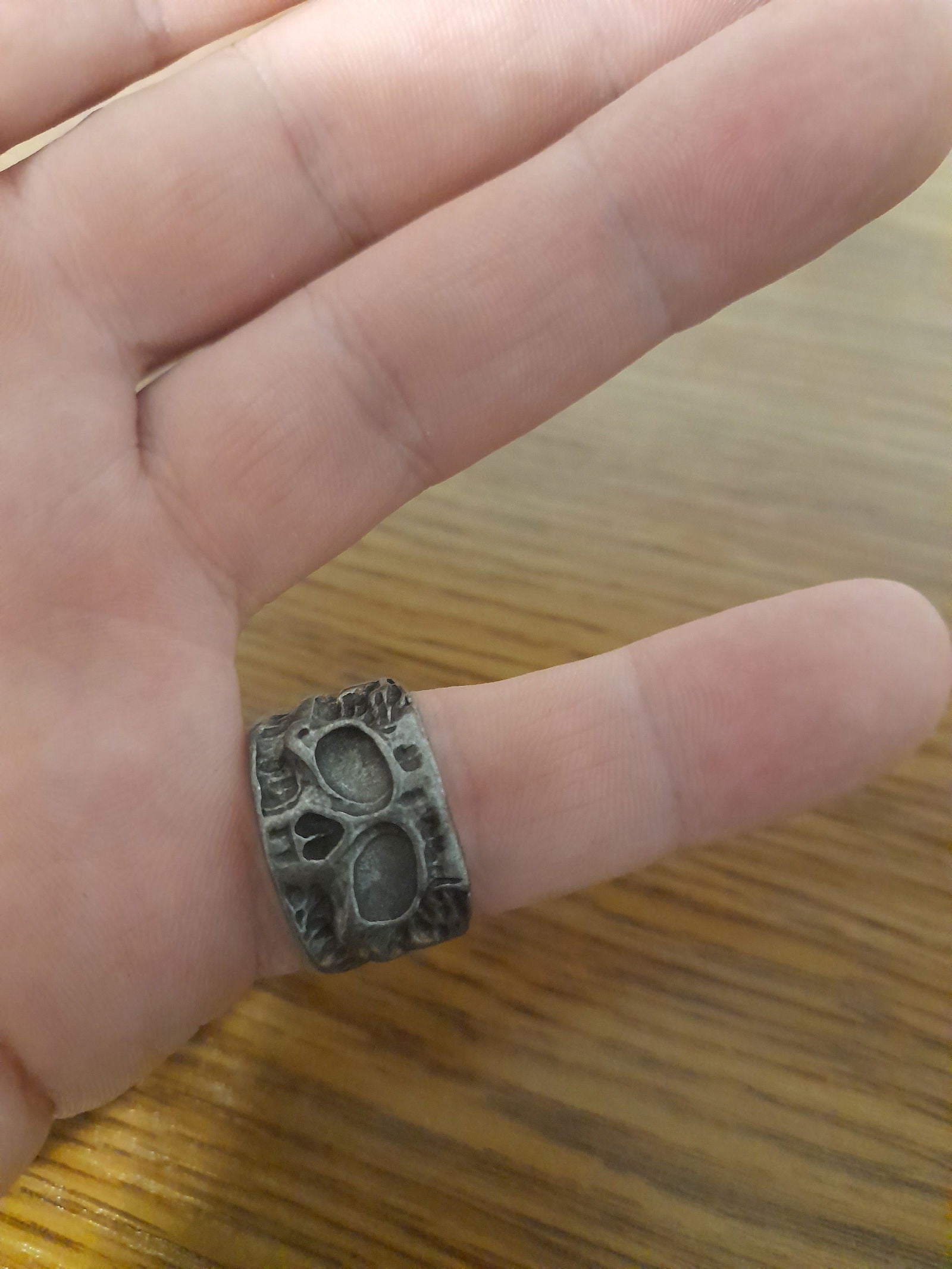 Half Skull Mens Gothic Ring - Silver - Unisex - That Rock Aesthetic