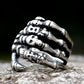 Gothic Skull Skeleton Hand Ring Mens - Stainless Steel Silver - Unisex - That Rock Aesthetic