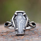 Gothic Valentines Rose Coffin Ring - Titanium Steel Silver - Unisex - That Rock Aesthetic