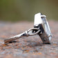 Gothic Valentines Rose Coffin Ring - Titanium Steel Silver - Unisex - That Rock Aesthetic