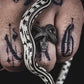 Gothic Wraparound Mens Snake Ring - Silver - Unisex - Adjustable - That Rock Aesthetic
