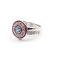 Captain America Shield Ring Superhero Mens Marvel Ring - Silver, Red & Blue - Unisex