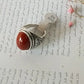 Red Onyx Round Mens Gemstone Ring - Silver - Unisex