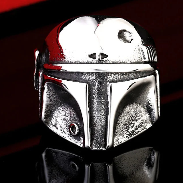 Star Wars Mandalorian Ring Mens Movie - Stainless Steel Silver - Unisex
