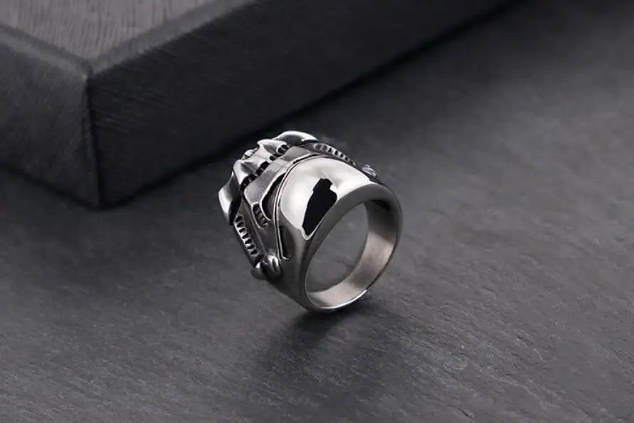 Stormtrooper Star Wars Mens Ring Movie - Stainless Steel Silver - Unisex