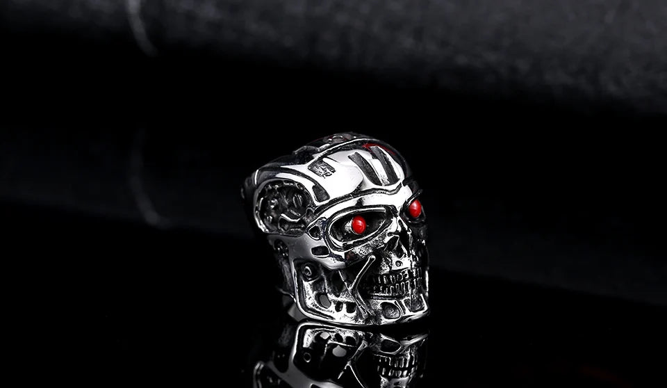 Terminator Movie Mens Ring - Stainless Steel Silver - Unisex