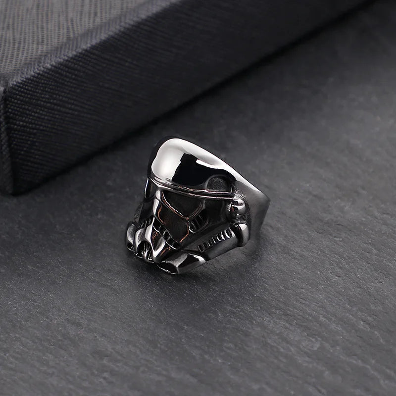Stormtrooper Star Wars Mens Ring Movie - Stainless Steel Silver - Unisex