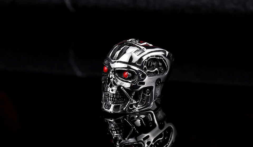 Terminator Movie Mens Ring - Stainless Steel Silver - Unisex