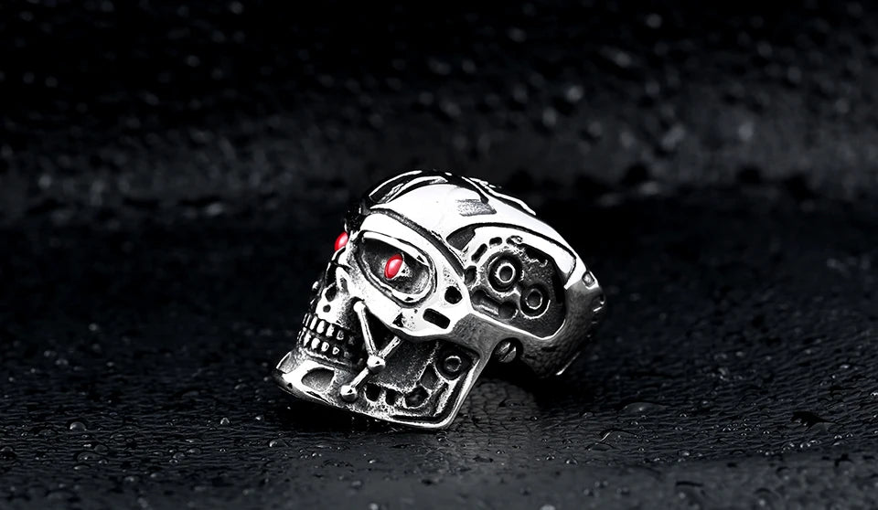 Terminator Movie Mens Ring - Stainless Steel Silver - Unisex