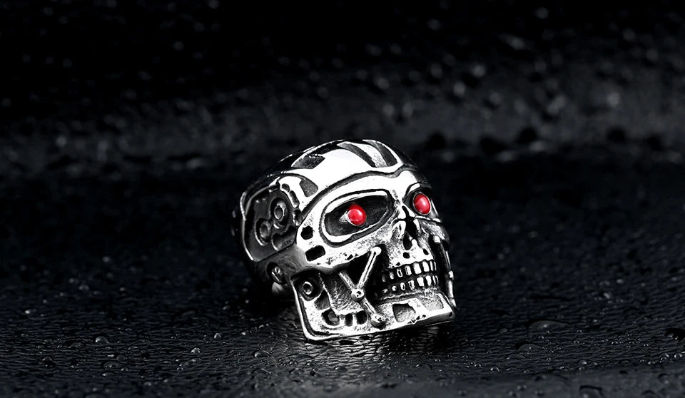 Terminator Movie Mens Ring - Stainless Steel Silver - Unisex