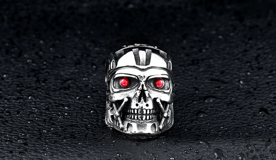 Terminator Movie Mens Ring - Stainless Steel Silver - Unisex