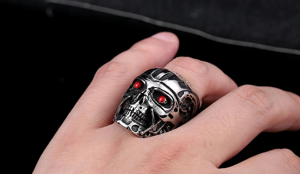 Terminator Movie Mens Ring - Stainless Steel Silver - Unisex