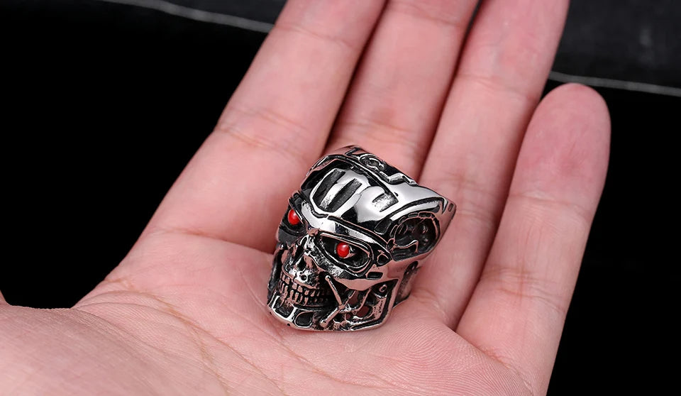 Terminator Movie Mens Ring - Stainless Steel Silver - Unisex