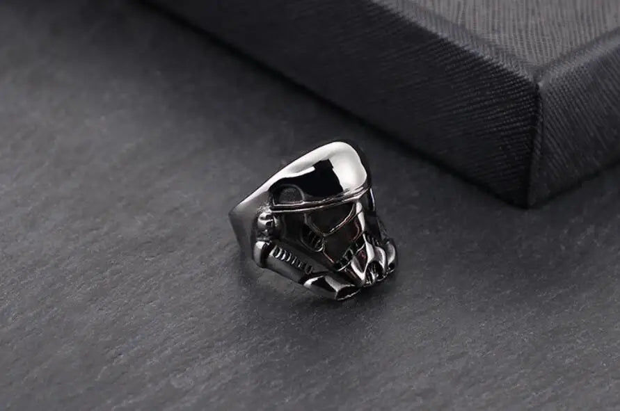 Stormtrooper Star Wars Mens Ring Movie - Stainless Steel Silver - Unisex