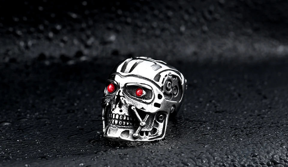 Terminator Movie Mens Ring - Stainless Steel Silver - Unisex