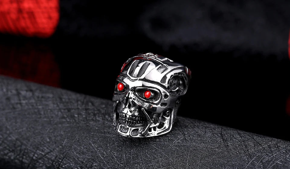 Terminator Movie Mens Ring - Stainless Steel Silver - Unisex