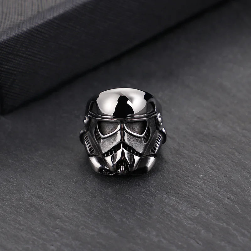 Stormtrooper Star Wars Mens Ring Movie - Stainless Steel Silver - Unisex