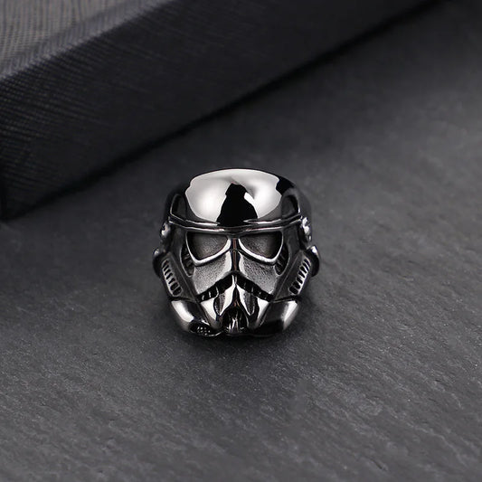 Stormtrooper Star Wars Mens Ring Movie - Stainless Steel Silver - Unisex