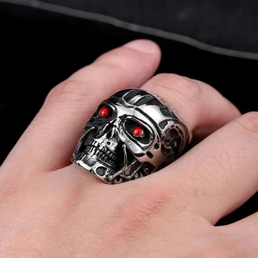 Terminator Movie Mens Ring - Stainless Steel Silver - Unisex