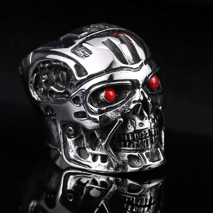 Terminator Movie Mens Ring - Stainless Steel Silver - Unisex