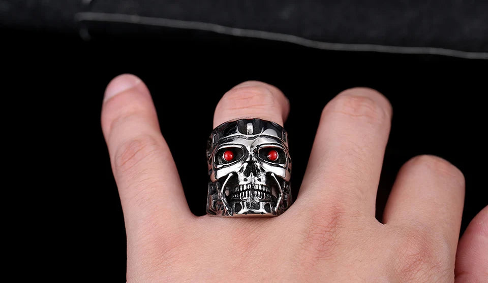 Terminator Movie Mens Ring - Stainless Steel Silver - Unisex